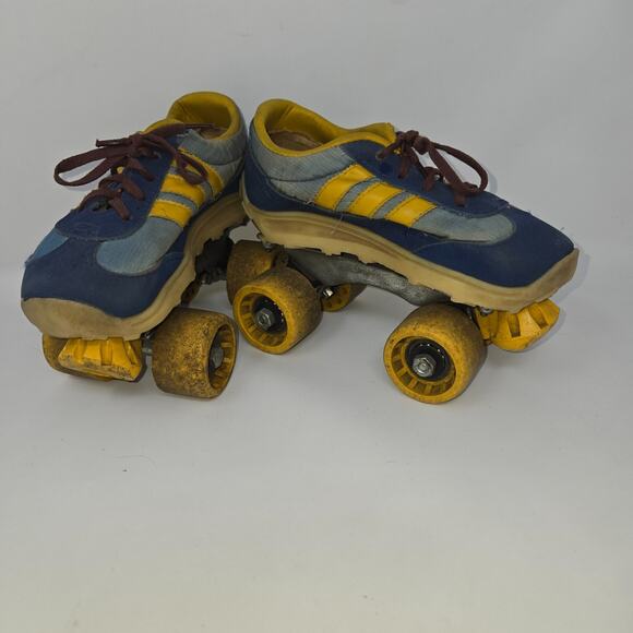Vintage Nash Cruisers Roller Skates Youth Size 13-1 Blue Yellow Complete - Picture 5 of 16